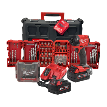 MILWAUKEE M18FID3100P-502P Zakrętarka 2x5,0Ah + M12-18FC + wyposażenie + PACKOUT