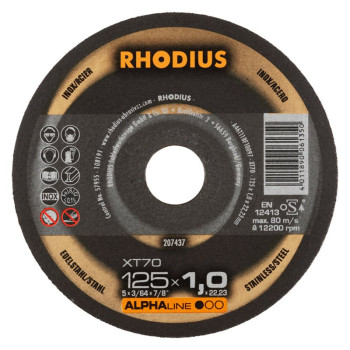 RHODIUS TARCZA DO CIĘCIA INOX XT70 125X1.0