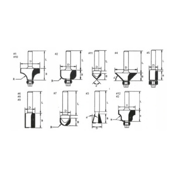 FREZY DO DREWNA MAKITA A-88440 8mm 12SZT ZESTAW