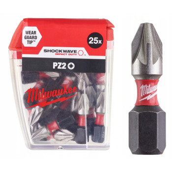 MILWAUKEE SHOCKWAVE BITY PZ2 25mm 25 SZTUK