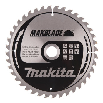 TARCZA TNĄCA MAKITA B-08981 260x30MM 40Z DO DREWNA