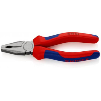 KNIPEX 03 02 160 SZCZYPCE UNIWERSALNE Z WIELOKOMPONENTOWYMI NASADKAMI FOSFORANOWANE, CZARNE 160 MM