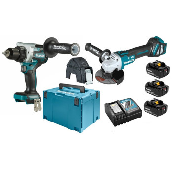 MAKITA DLX2431TJ WKRĘTARKA DDF486 SZLIFIERKA DGA513 3 AKU 5,0 AH ŁADOWARKA