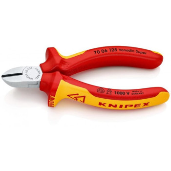 KNIPEX SZCZYPCE TNĄCE BOCZNE IZOLOWANE 1000V 125MM 70 06 125